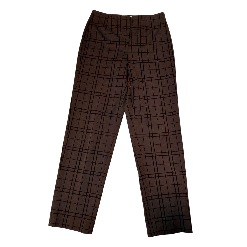 Talbots Women's Brown Checkered Trousers